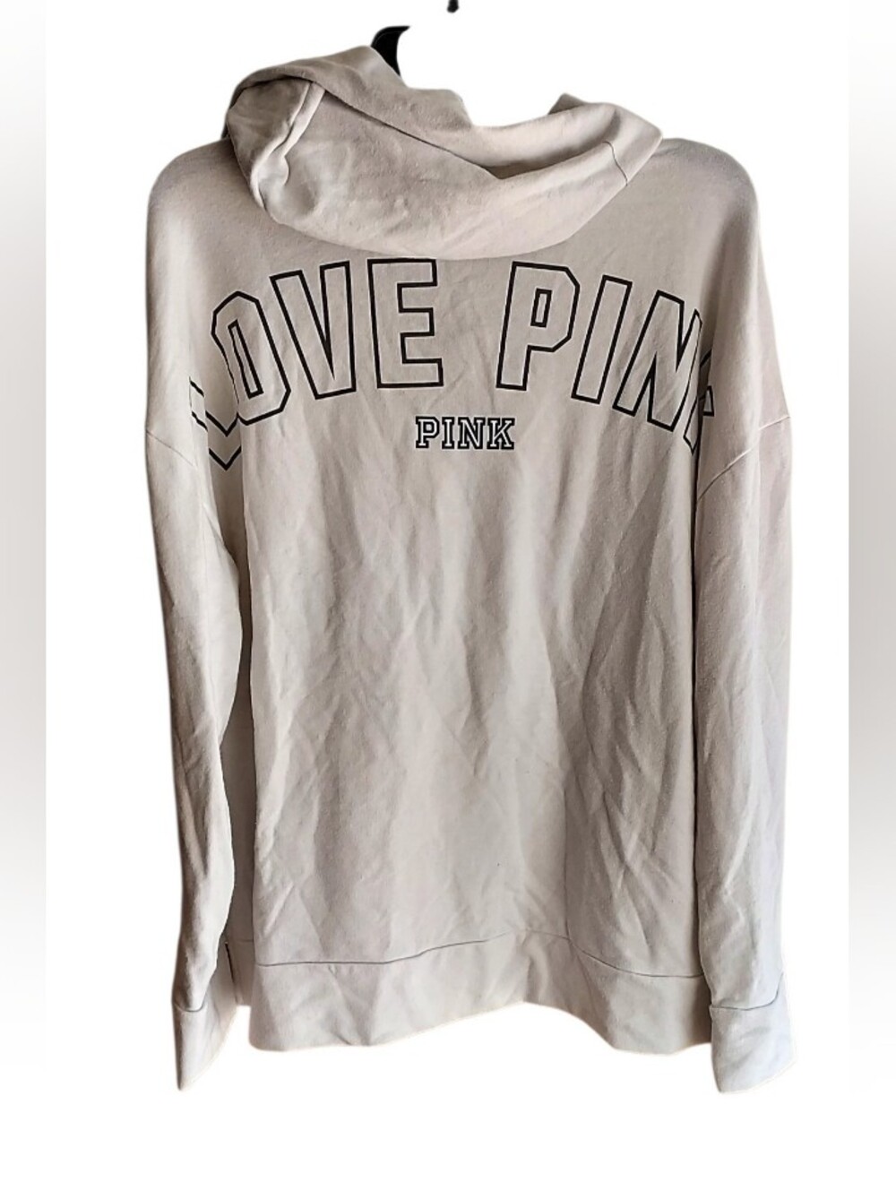 PINK Victoria's Secret by Victoria's Secret Cream Hoodie Sweatshirt